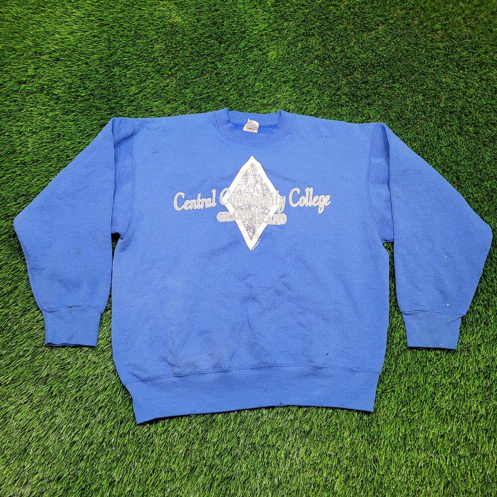 VTG 90s Fruit of the Loom USA Made Boxy Fit College Crewneck Mens Large